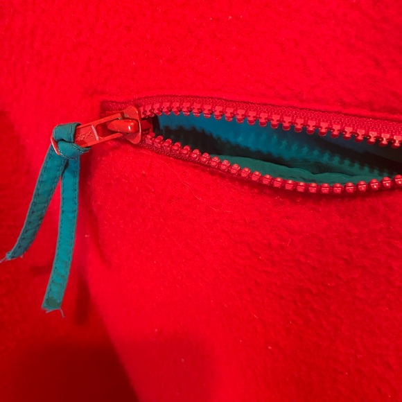 Vintage 90s Columbia Colorblock Red/Purple Fleece Jacket XL - Picture 5 of 7